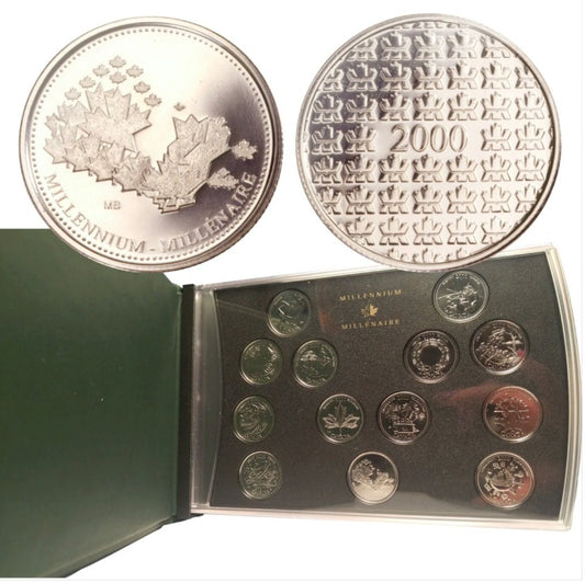 RDC 2000 Canada Millennium Specimen 25-cents Set with Medallion (Impaired)