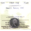 1969 Small Date Canada 10-cents ICCS Certified PL-66 Ultra Heavy Cameo