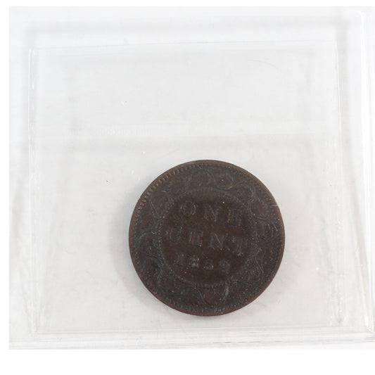 1859 Wide 9/8 Canada 1-cent ICCS Certified VF-30