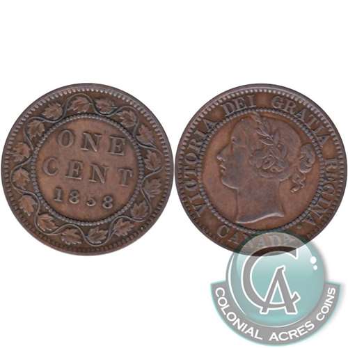 1858 Canada 1-cent VF-EF (VF-30) $