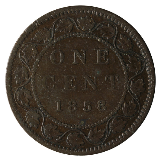 1858 Canada 1-cent F-VF (F-15) $