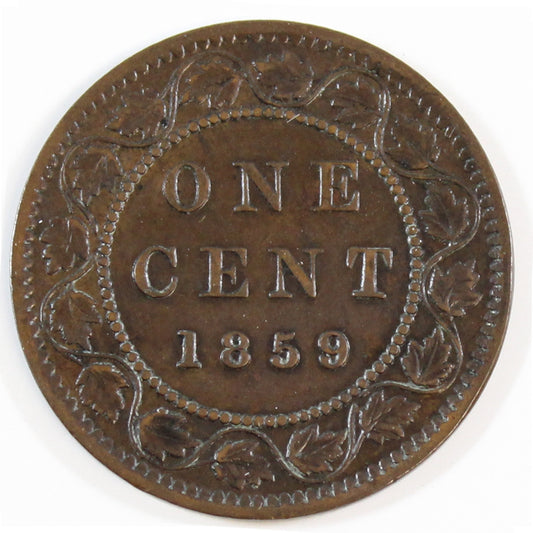 1859 Wide 9/8 Canada 1-cent EF-AU (EF-45) $