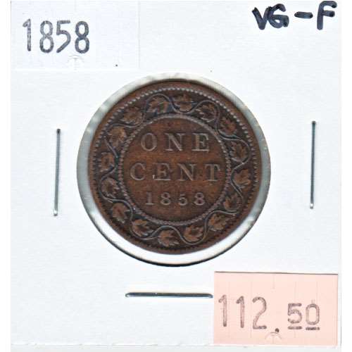 1858 Canada 1-cent VG-F (VG-10) $