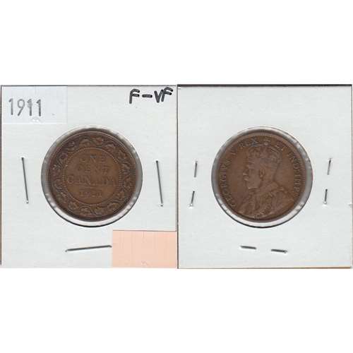 1911 Canada 1-cent F-VF (F-15)