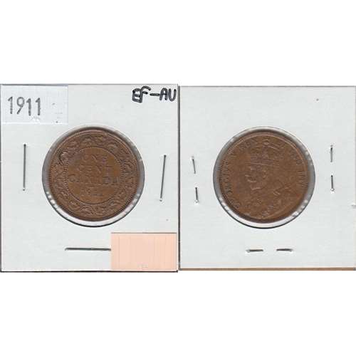 1911 Canada 1-cent EF-AU (EF-45)