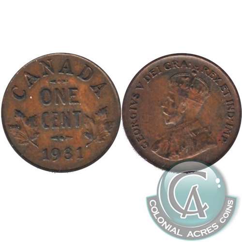 1931 Canada 1-cent AU-UNC (AU-55)