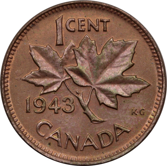 1943 Canada 1-cent Brilliant Uncirculated (MS-63)