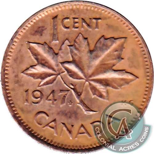 1947 Maple Leaf Canada 1-cent AU-UNC (AU-55)