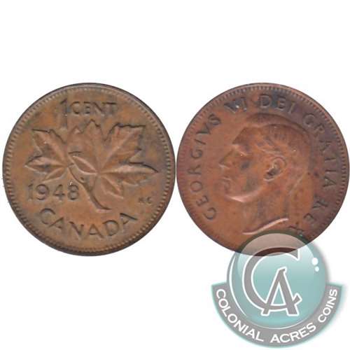 1948 A To Denticle Canada 1-cent EF-AU (EF-45)