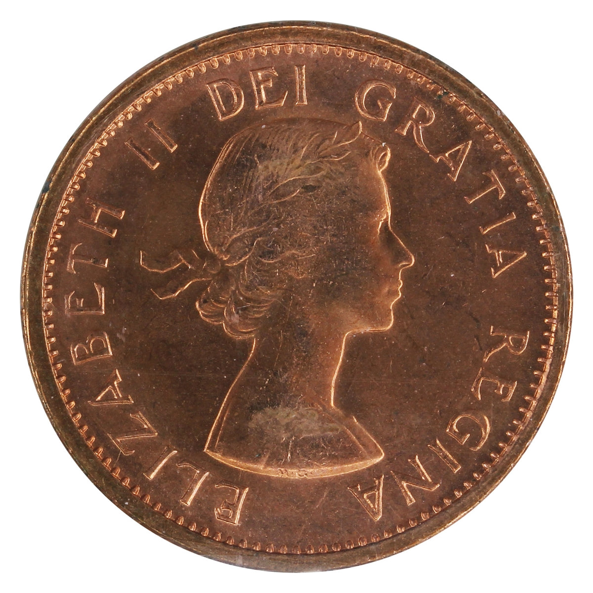 1964 Canada 1-cent ICCS Certified MS-64 Red