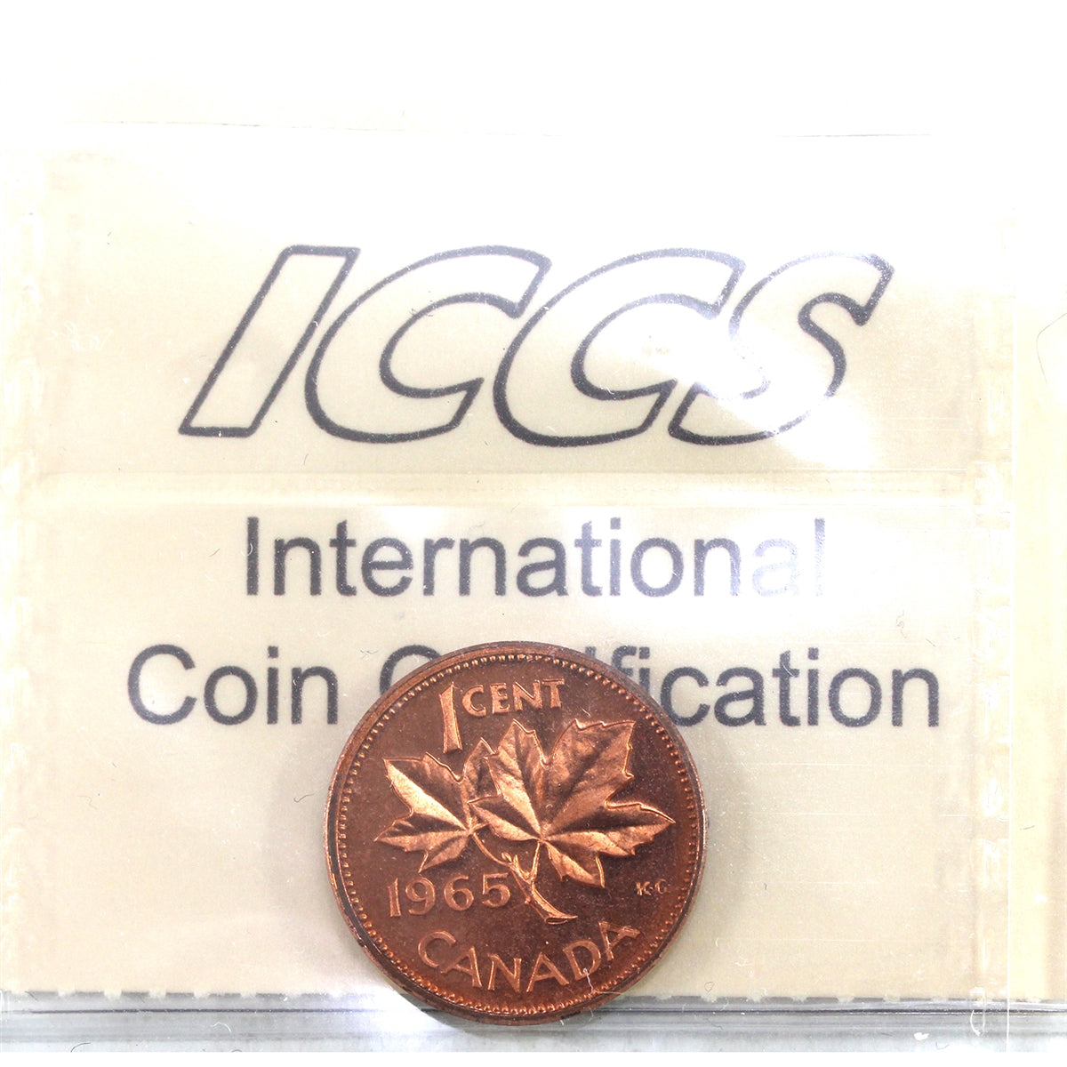 1965 SmBds Blt 5 (Type 2) Canada 1-cent ICCS Certified PL-65 Red, Heavy Cameo