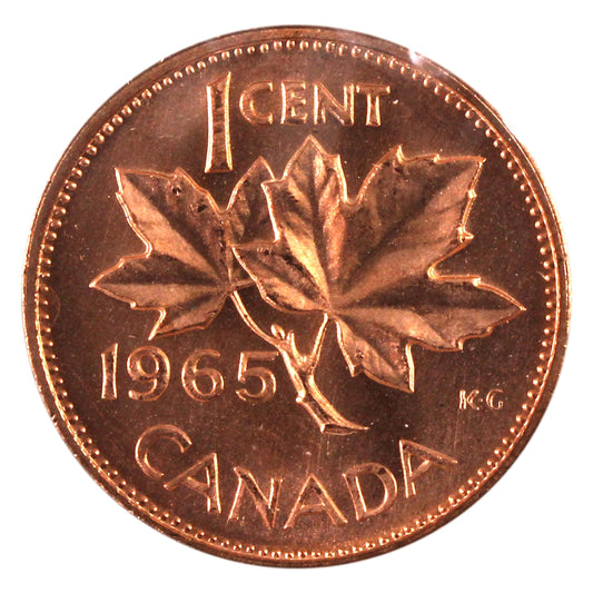 1965 Var. 4 LB P5 Canada 1-cent Brilliant Uncirculated (MS-63) $