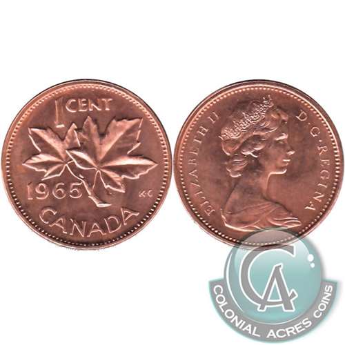 1965 Var. 4 LB P5 Canada 1-cent Choice Brilliant Uncirculated (MS-64) $