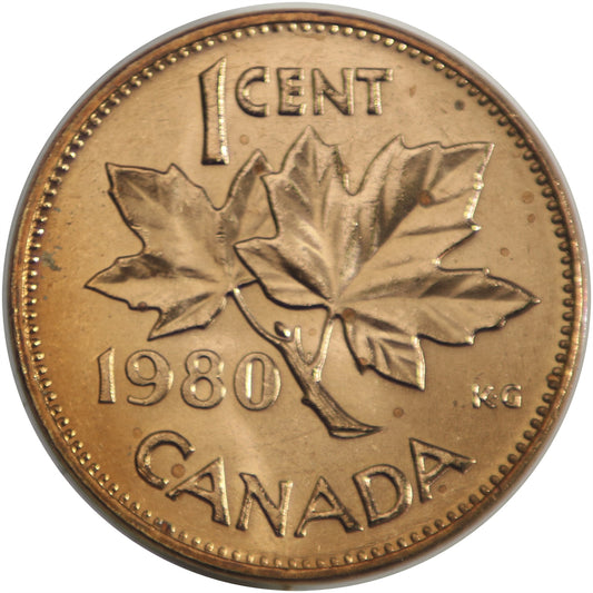 1980 Canada 1-cent Brilliant Uncirculated (MS-63)