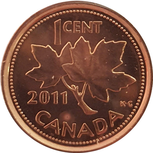 2011 Non Magnetic Canada 1-cent Brilliant Uncirculated (MS-63)