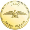 1967-2017 Centennial Commemorative Canada 1-cent Gold Plated Proof Silver (No Tax) $