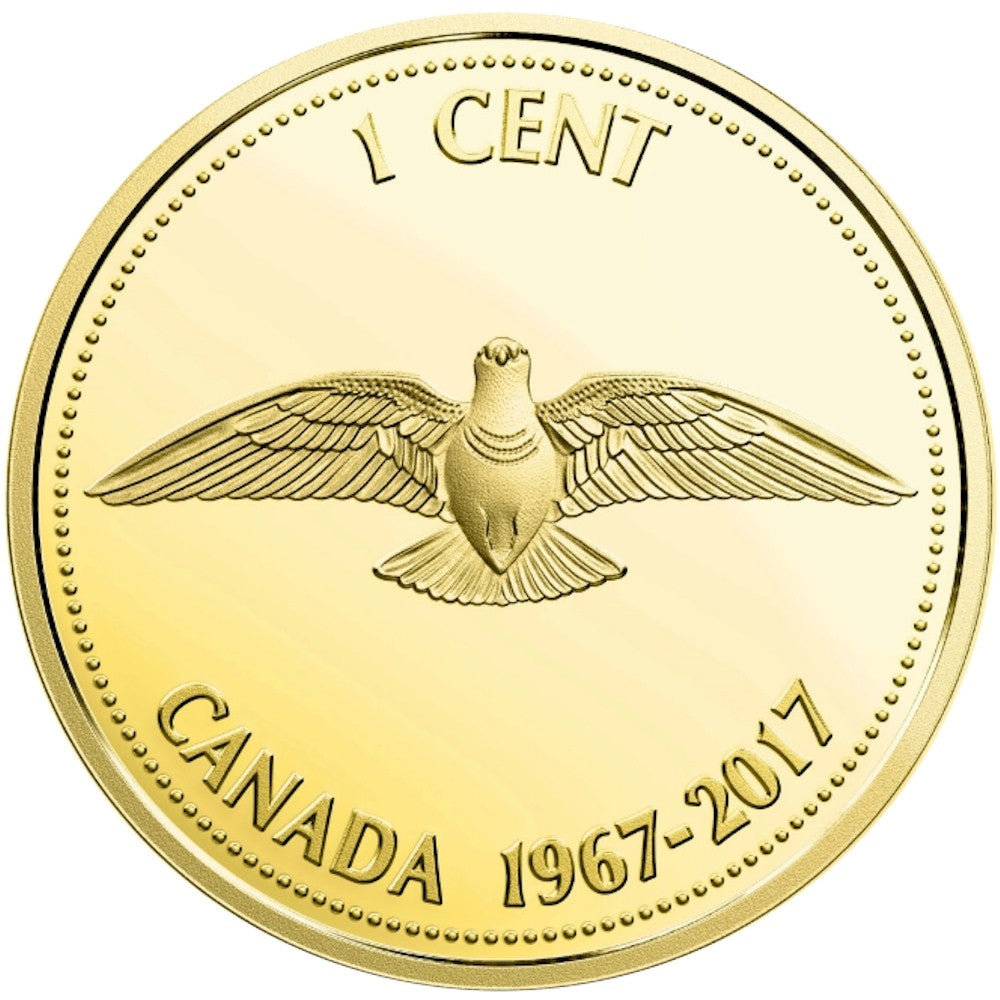 1967-2017 Centennial Commemorative Canada 1-cent Gold Plated Proof Silver (No Tax) $