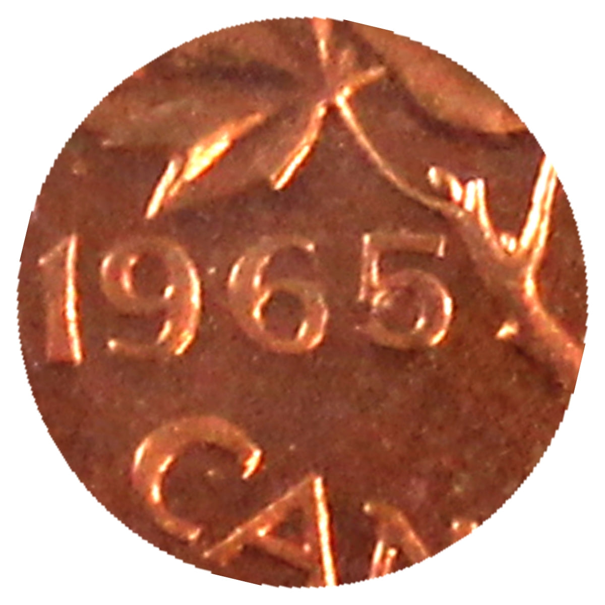 1965 SmBds Blt 5 (Type 2) Canada 1-cent ICCS Certified PL-66 Red; Ultra Heavy Cameo