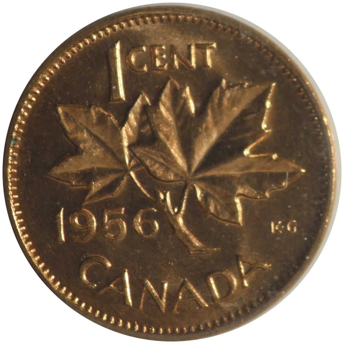 1956 Canada 1-cent ICCS Certified MS-64 Red