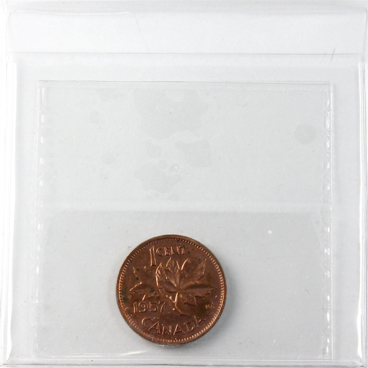 1957 Canada 1-cent ICCS Certified PL-65 Red