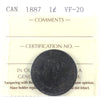 1887 Canada 1-cent ICCS Certified VF-20