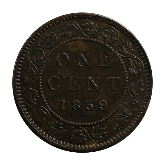 1859 Wide 9/8 Canada 1-cent AU-UNC (AU-55) $