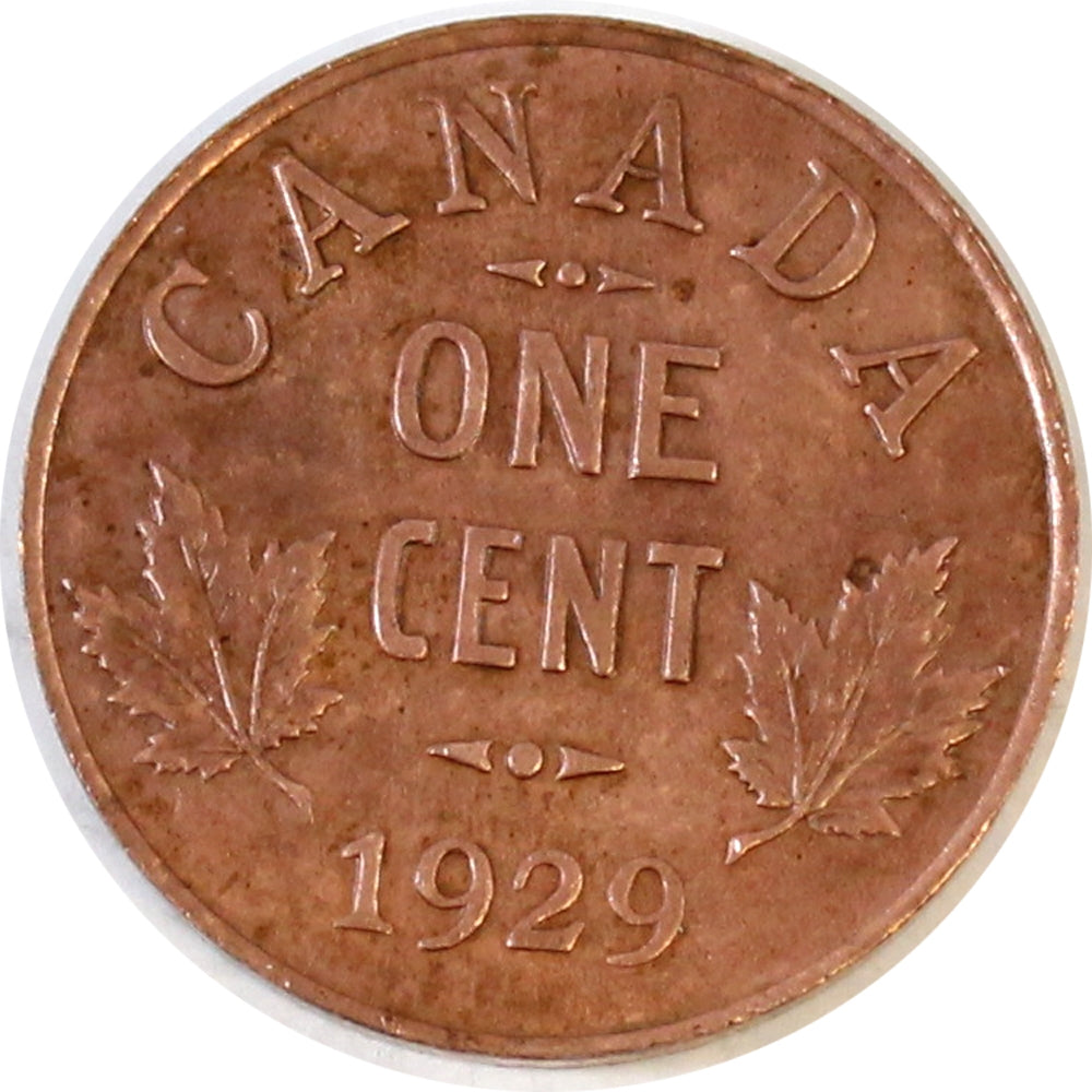 1929 Canada 1-cent Brilliant Uncirculated (MS-63) Lustrous Brown $