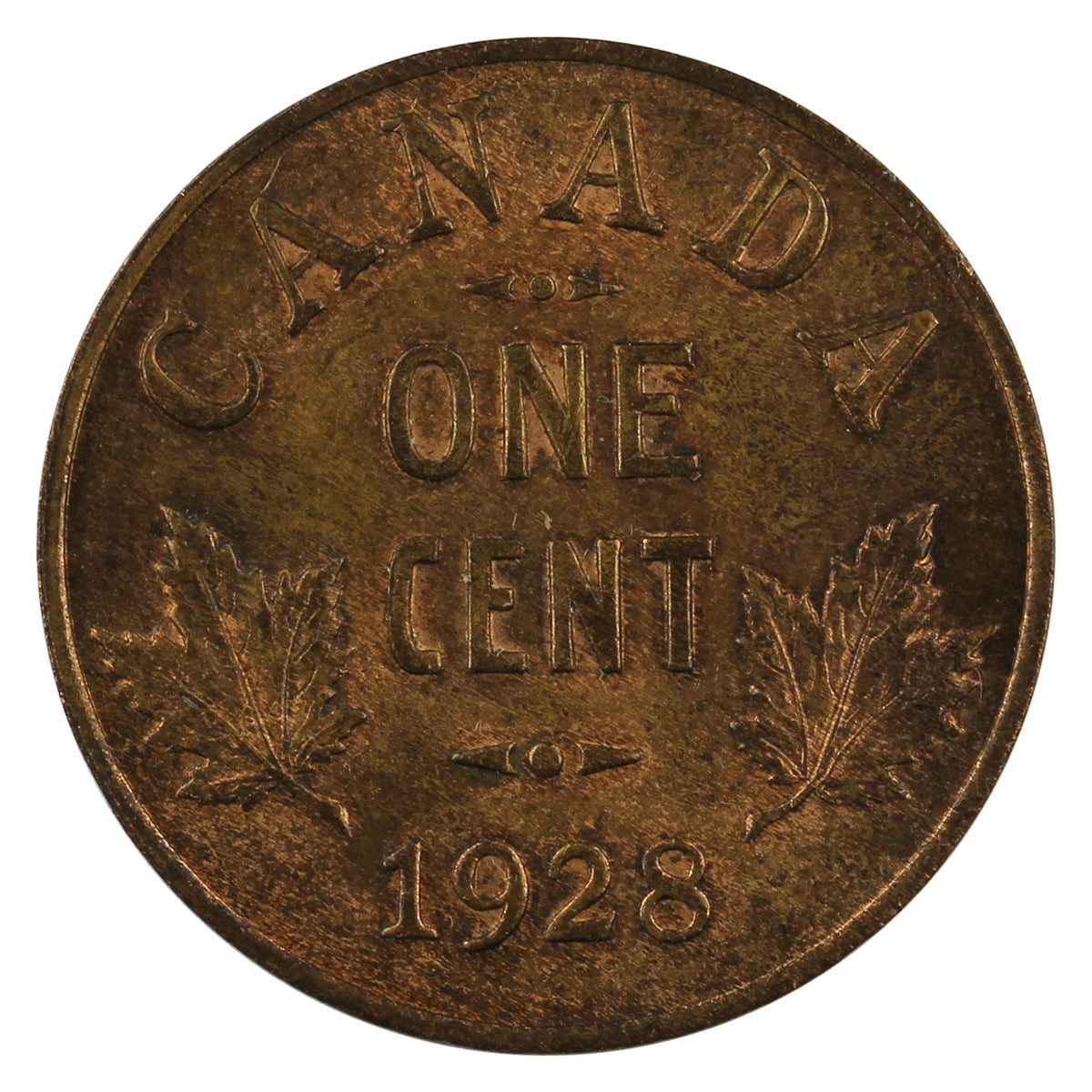 1928 Canada 1-cent Brilliant Uncirculated (MS-63) Red & Brown $