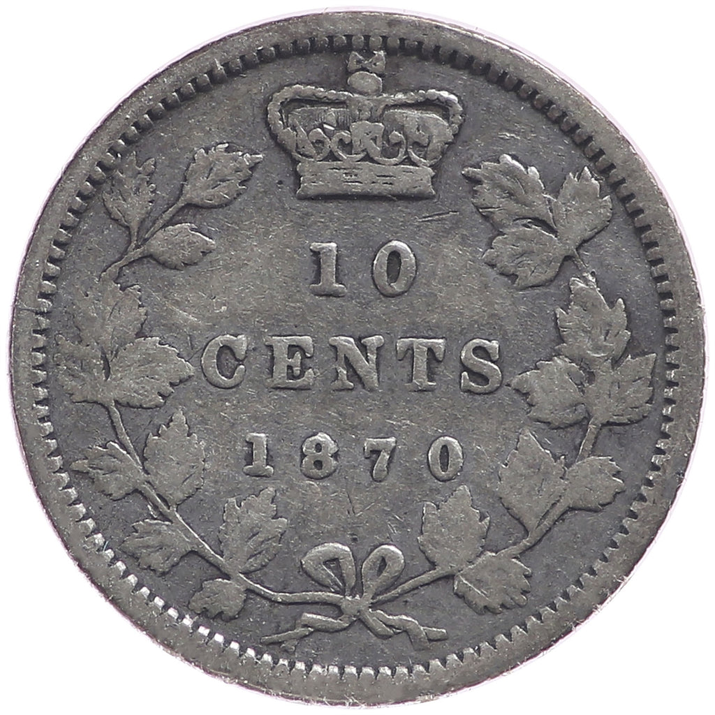 1870 Narrow 0 Canada 10-cents G-VG (G-6)