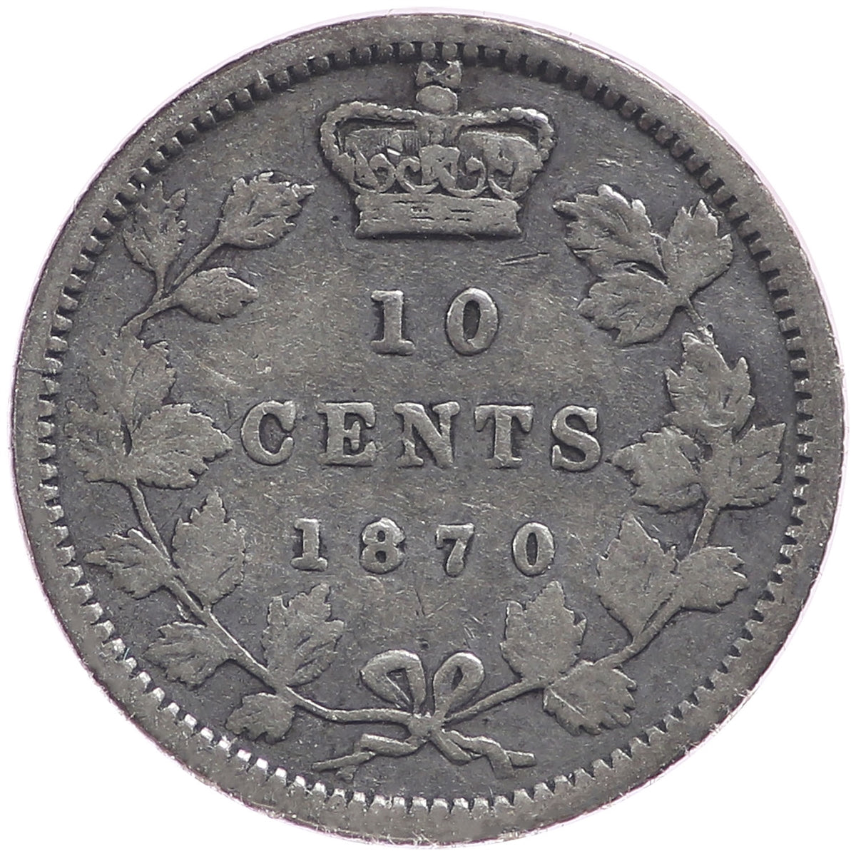 1870 Narrow 0 Canada 10-cents G-VG (G-6)