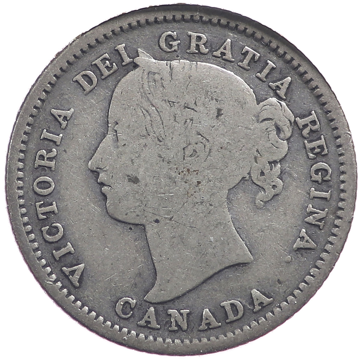 1870 Narrow 0 Canada 10-cents G-VG (G-6)