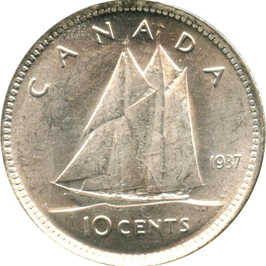 1937 Canada 10-cents Choice Brilliant Uncirculated (MS-64)