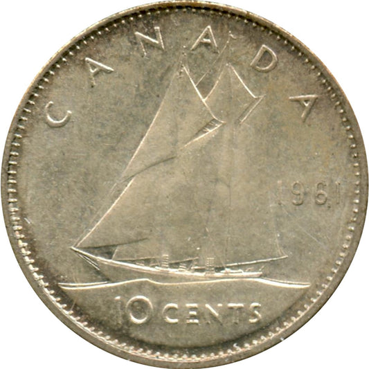 1961 Canada 10-cents Circulated