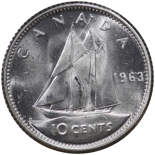 1963 Canada 10-cents Choice Brilliant Uncirculated (MS-64)