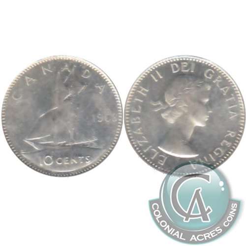 1963 Canada 10-cents UNC+ (MS-62)