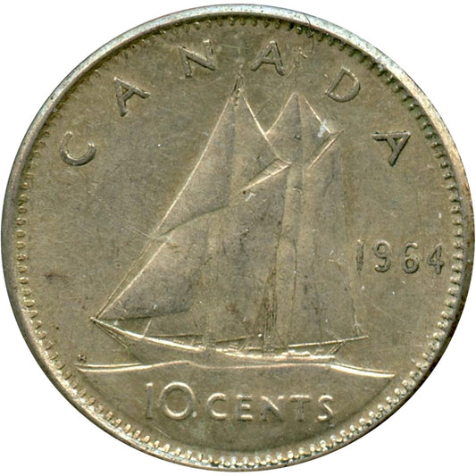 1964 Canada 10-cents Circulated