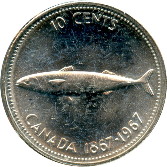 1967 Canada 10-cents Brilliant Uncirculated (MS-63)