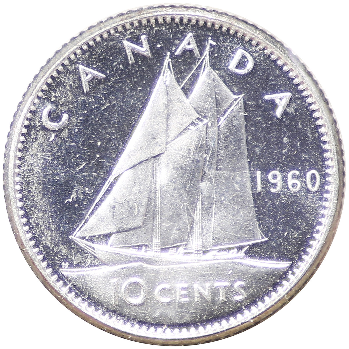 1960 Canada 10-cents Choice Brilliant Unciculated (MS-64)