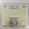 1902H Canada 10-cents ICCS Certified EF-45