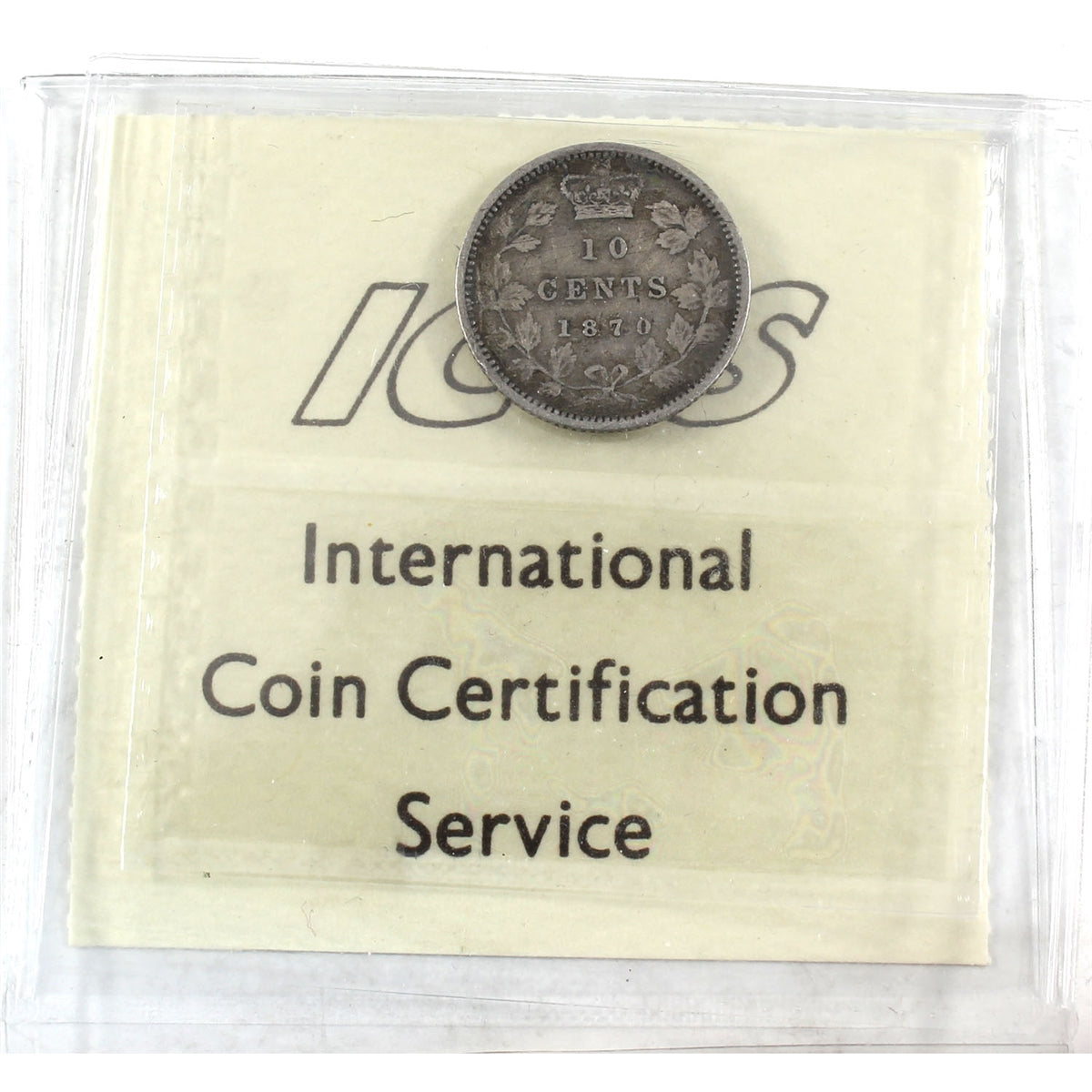 1870 Narrow 0 Canada 10-cents ICCS Certified VG-10