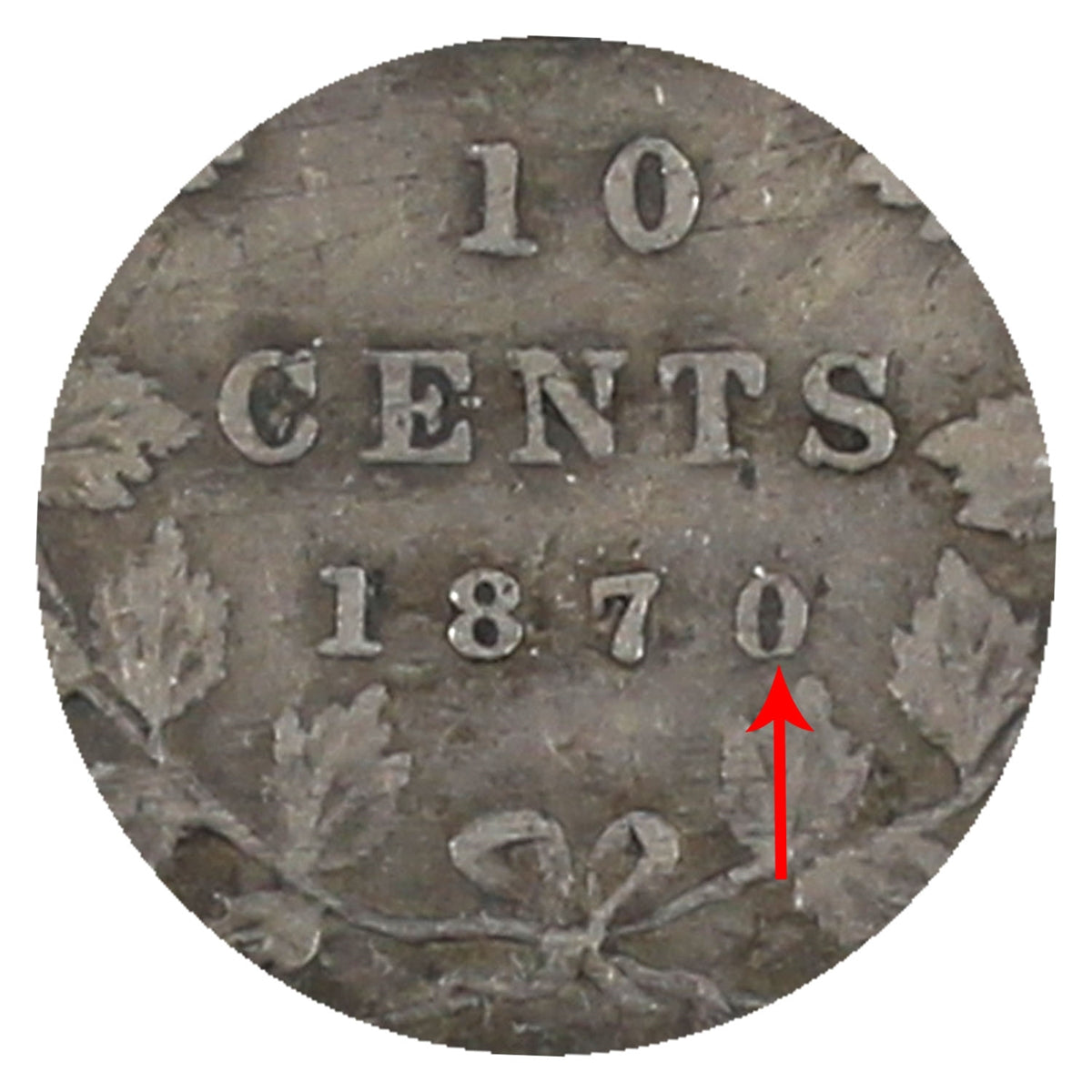 1870 Narrow 0 Canada 10-cents ICCS Certified VG-10