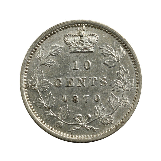 1870 Wide O Canada 10-cents EF-AU (EF-45) $