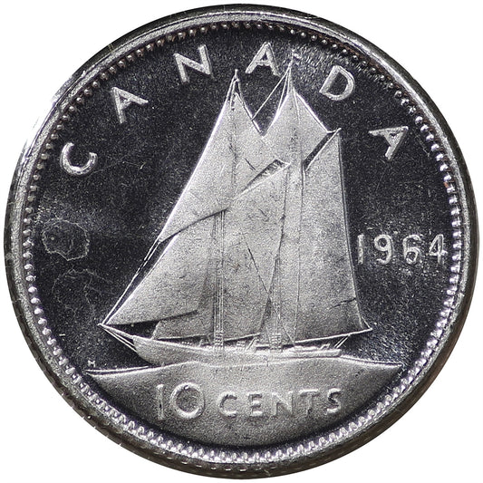 1964 Canada 10-cents Brilliant Unicirculated Cameo (MS-63)