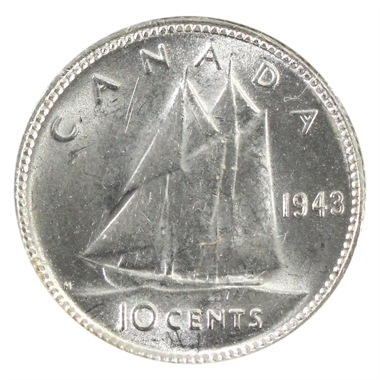 1943 Re-Engraved 10-cents Uncirculated (MS-60)