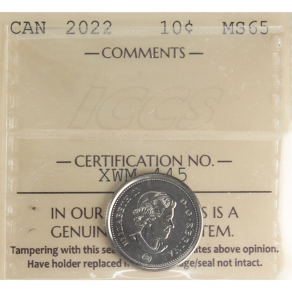 2022 Canada 10-cents ICCS Certified MS-65