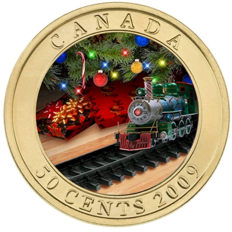 2009 Canada 50-cent Holiday Toy Train Lenticular Coin