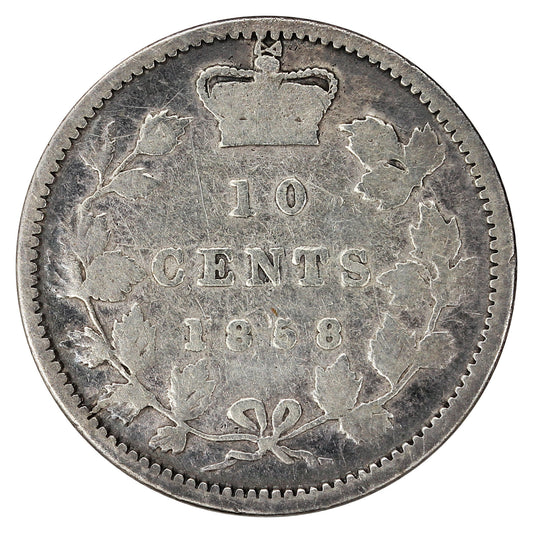 1858 Canada 10-cents Good (G-4)