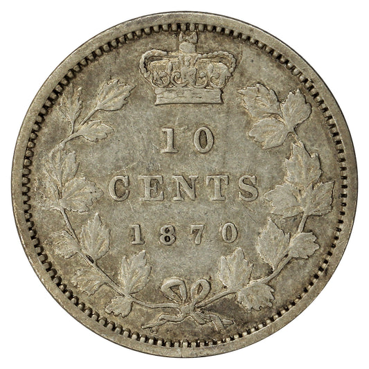 1870 Narrow 0 Canada 10-cents Very Fine (VF-20) $