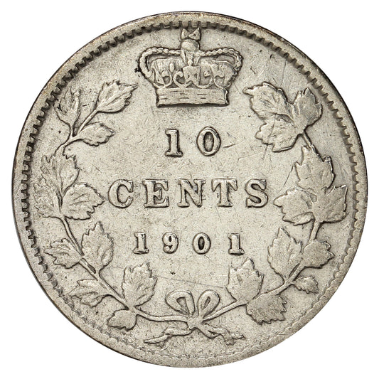 1901 Canada 10-cents Very Fine (VF-20) $