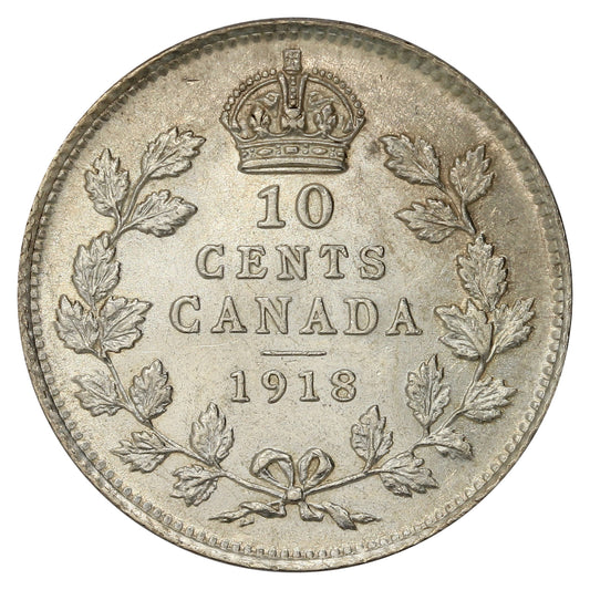 1918 Canada 10-cents AU-UNC (AU-55) $